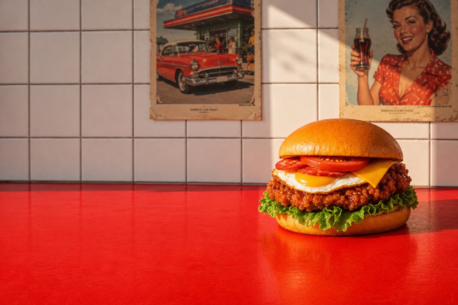 Korean Kong fried chicken burger